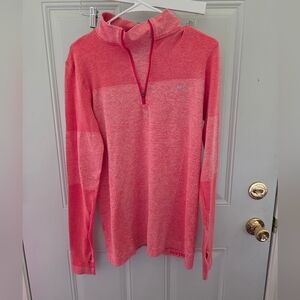 Nike Pink Heathered Half-Zip Pullover Size Large